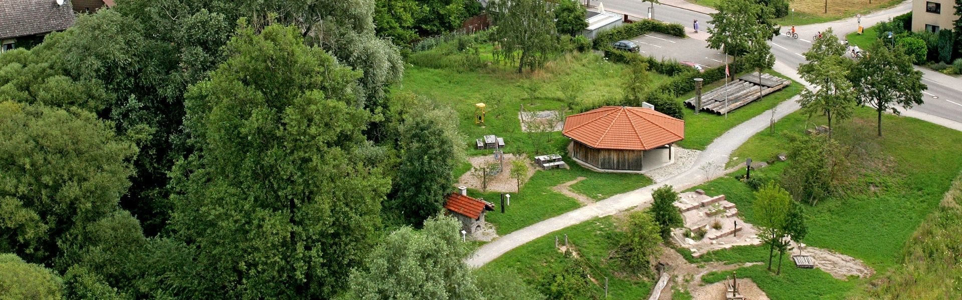 Luftbild Außenanlge Flößereimusuem und Flößerspielplatz